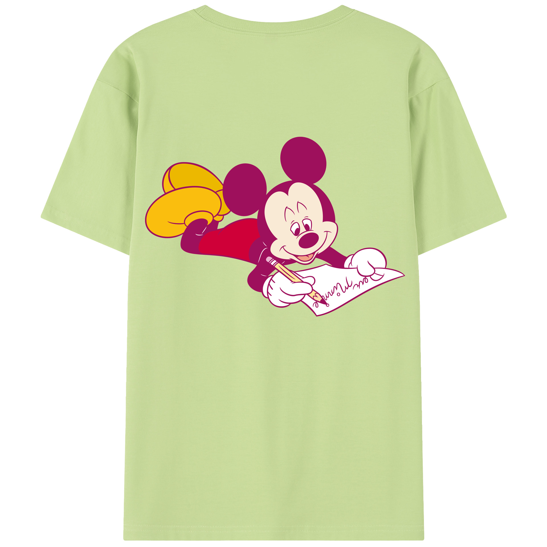 （画像用） ミッキーマウス Mickey Mouse 綿100％半袖Tシャツ（背面プリント）
